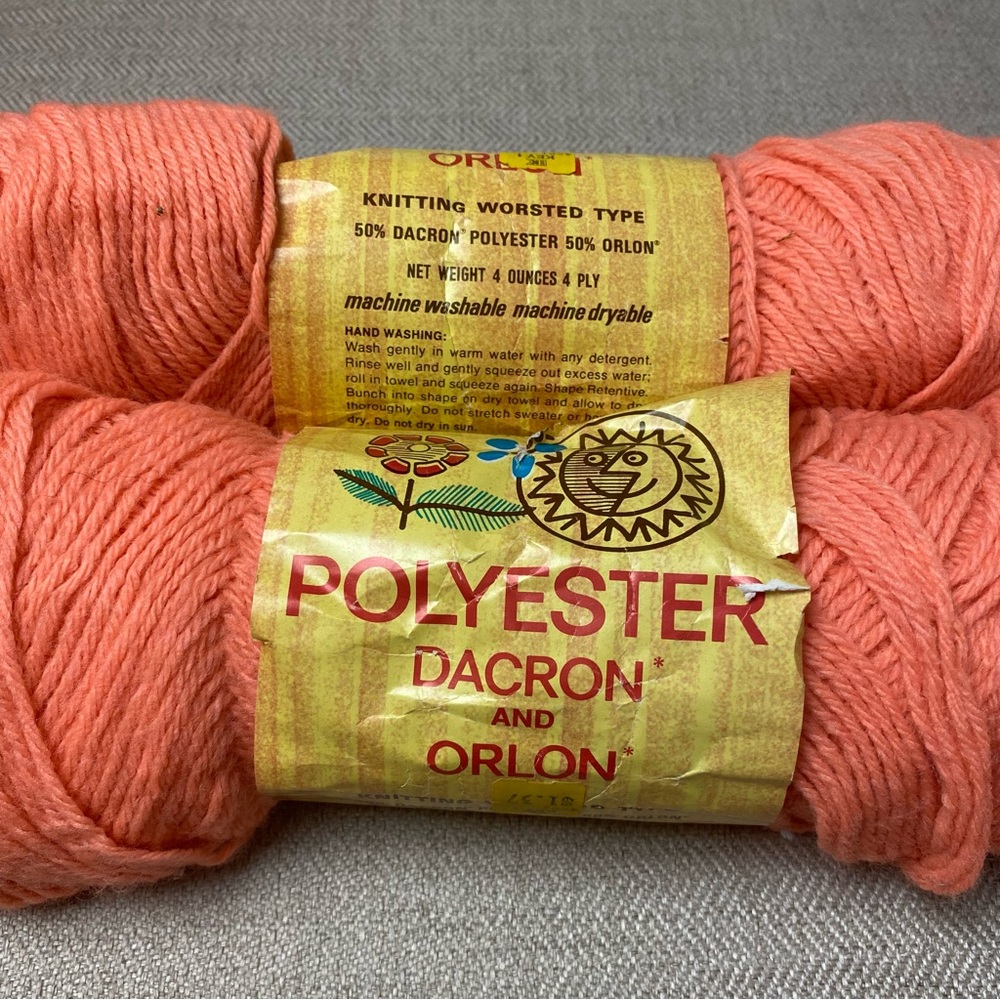 CARON •Polyanna Worsted Yarn• Coral, bundle of 2 Vintage